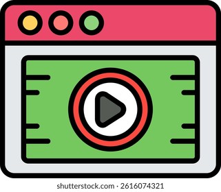 Video Line Vector Icon Design