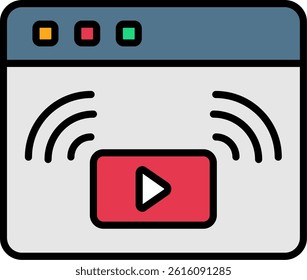Video Line Vector Icon Design