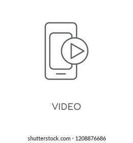 Video linear icon. Video concept stroke symbol design. Thin graphic elements vector illustration, outline pattern on a white background, eps 10.