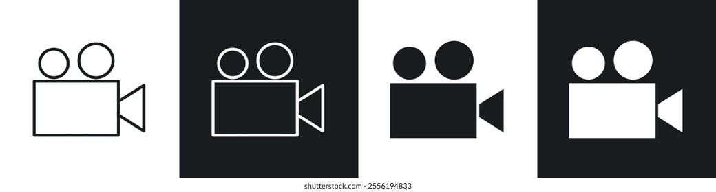Video linear icon set for app, and web design.