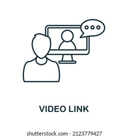 Video Link Icon. Line Element From Technology Collection. Linear Video Link Icon Sign For Web Design, Infographics And More.