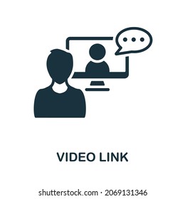 Video Link Icon. Monochrome Sign From Technology Collection. Creative Video Link Icon Illustration For Web Design, Infographics And More