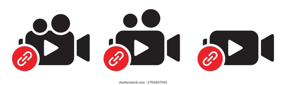 Video Icono de conjunto de Enlaces, Ilustración vectorial