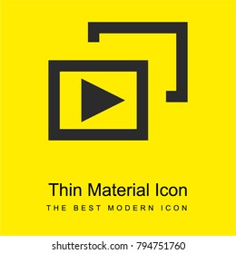 Video List bright yellow material minimal icon or logo design