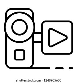 Video live blog camera icon. Outline video live blog camera vector icon for web design isolated on white background