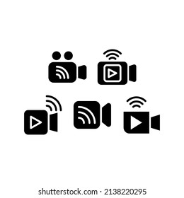 Video Live Icon Set Vector Symbol Design Illustration