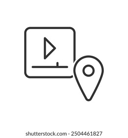 Video Location Icon Sign Symbol