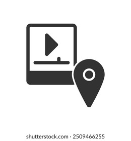 Video Location Icon Sign Symbol