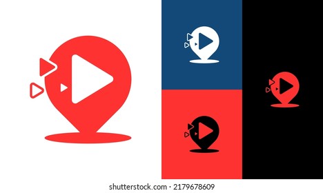 Ubicación de vídeo Punto de conexión Media digital Empresa de negocios Diseño de logotipos de marcas