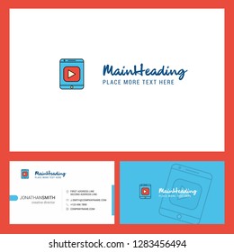 Video Logo design with Tagline & Front and Back Busienss Card Template. Vector Creative Design
