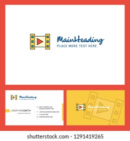 Video Logo design with Tagline & Front and Back Busienss Card Template. Vector Creative Design