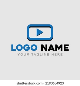 video logo design vector art logo name your tagline here text