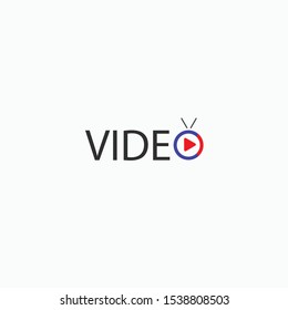 Video Logo With Play Button Symbol