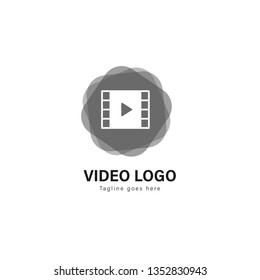 Video logo template design. Video logo with modern frame isolated on white background