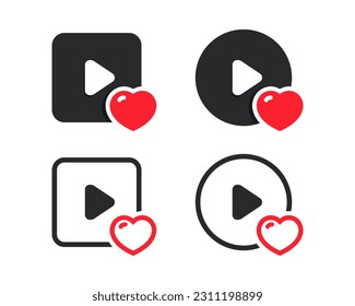 Video love like icon. Illustration vector