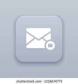 Video mail button, best vector on a gray background