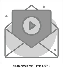 video mail icon with background modern illustration