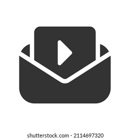 Video mail icon, Vector graphics