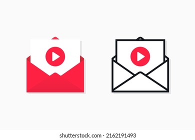 Video mail icon. Vector illustration