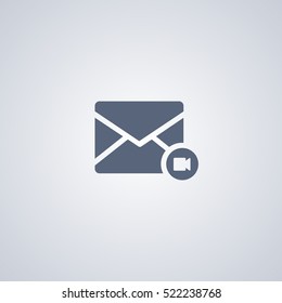Video mail vector icon, media mail vector icon