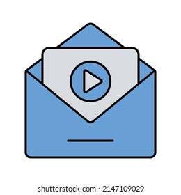 video mail Vector icon which is suitable for commercial work and easily modify or edit it

