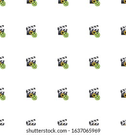 Video maker icon pattern seamless isolated on white background. Editable flat Video maker icon. Video maker icon pattern for web and mobile.