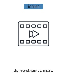 video maker icons  symbol vector elements for infographic web