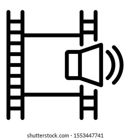 Video maker sound icon. Outline video maker sound vector icon for web design isolated on white background