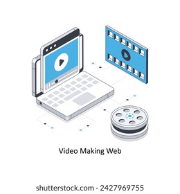 Video Making Web isometric stock illustration. EPS File stock illustration