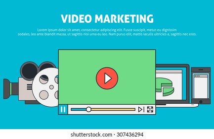 Video Marketing with Camera, Film and Video Player