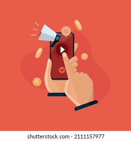 Video Marketing Campaign concept, Vlogging and Digital Marketing Online content