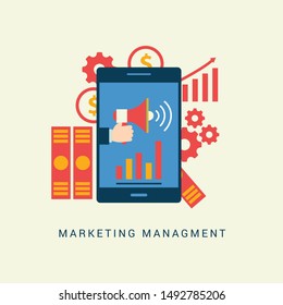 Video marketing campaign vector banner. Digital media Concept flat vector illustration