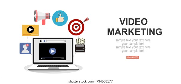 Video marketing concept. Digital design.