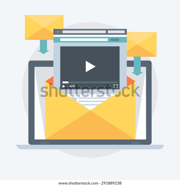 Video Marketing Flat\
style, colorful, vector icon for info graphics, websites, mobile\
and print media.