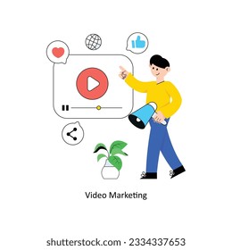Video Marketing Flat Style Design Vector illustration. Stock illustration