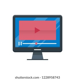 Video marketing flat vector icon.