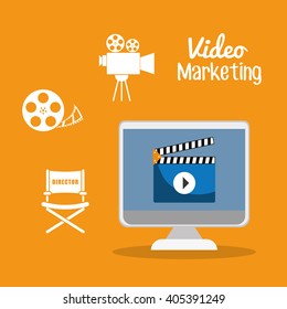 Video Marketing graphic design, vector illustration