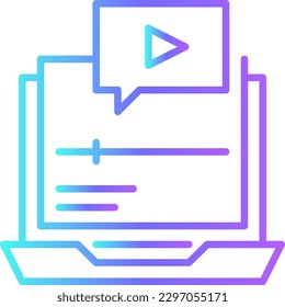 Video Marketing icon with blue duotone style. media, play, multimedia, movie, internet, film, cinema. Vector illustration