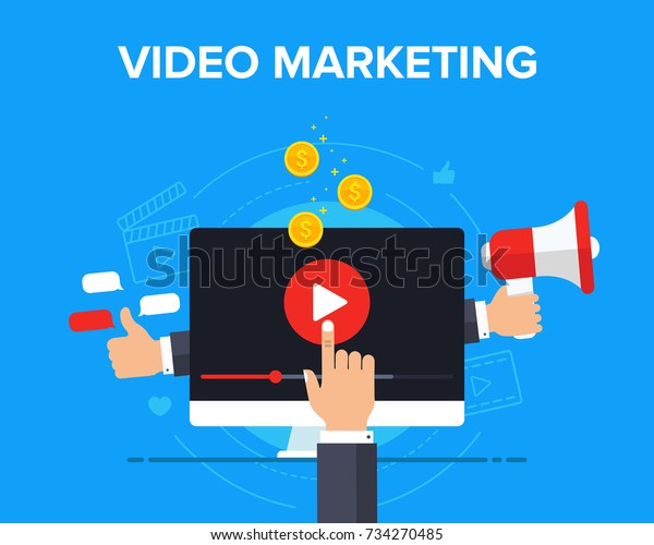 Video Marketing Icon Concept Making Money Stock Vector Royalty Free 734270485