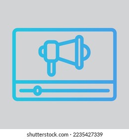 Video marketing icon in gradient style, use for website mobile app presentation