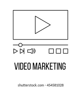 Video marketing icon or logo line art style. Vector Illustration.