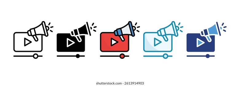 Video Marketing Icon Set Multiple Style Collection
