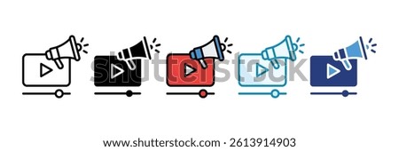 Video Marketing Icon Set Multiple Style Collection
