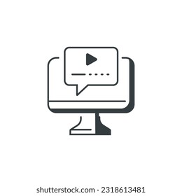 Video marketing icon, vector illustration