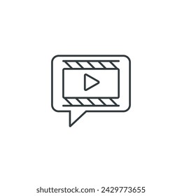 Video marketing icon, vector illustration