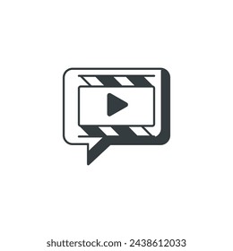Video marketing icon, vector illustration
