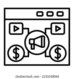 Video Marketing icon vector image. Can also be used for web apps, mobile apps and print media.