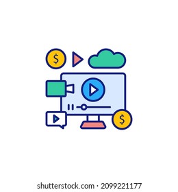 video marketing icon in vector. Logotype