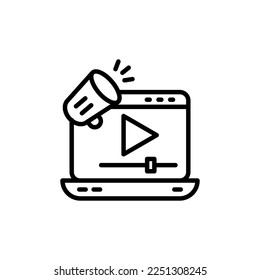 Icono de Video Marketing en vector. Logotipo
