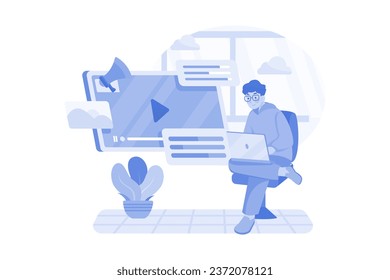 Video Marketing Illustration concept on white background